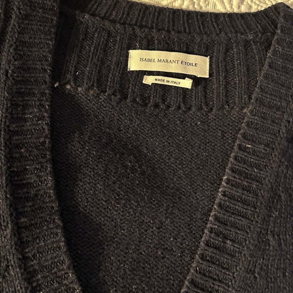 Isabel Marant Beautiful simple deep V wool and cashmere oversized sweater - Picture 5 of 11